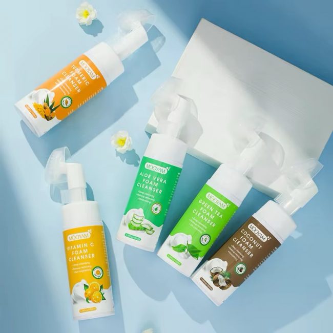 Moisturizing organic face wash foam cleanser