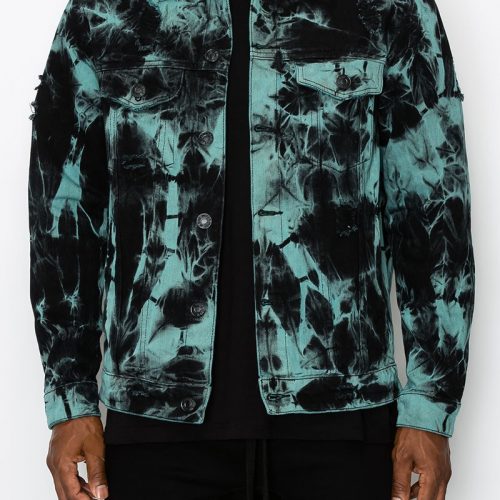 men’s tie dye denim jacket