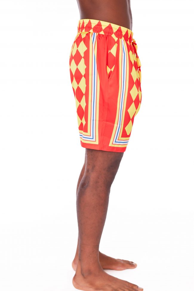 Sateen Men's Printed Elastic Shorts - Image 2