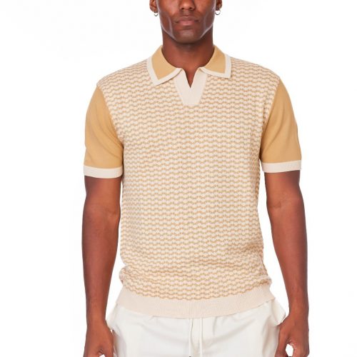 men’s textured polo shirt