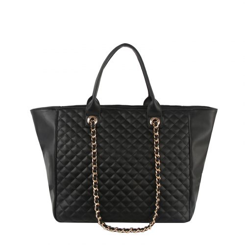 quilted tote bag with chain strap