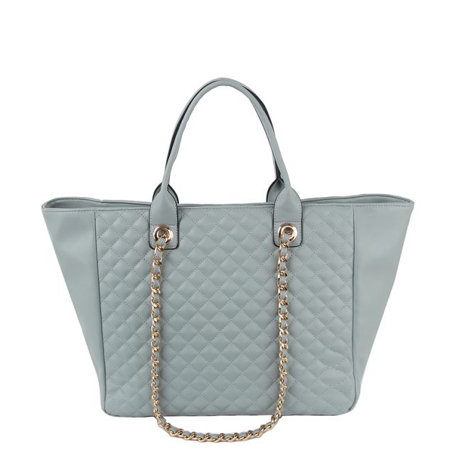 faux leather quilt tote