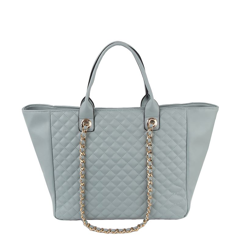faux leather quilt tote