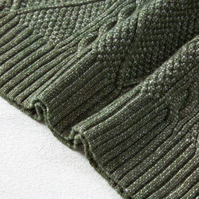 Mist Green Cable Knit Drop Shoulder Loose Fit Sweater Dress - Image 8