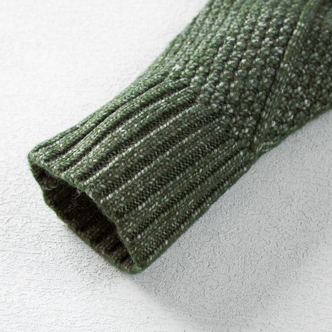 Mist Green Cable Knit Drop Shoulder Loose Fit Sweater Dress - Image 5