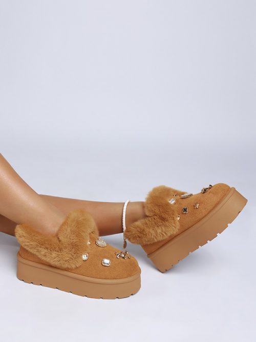 London Rag Zeta Women's Charm Detail Slip-On Winter Boots