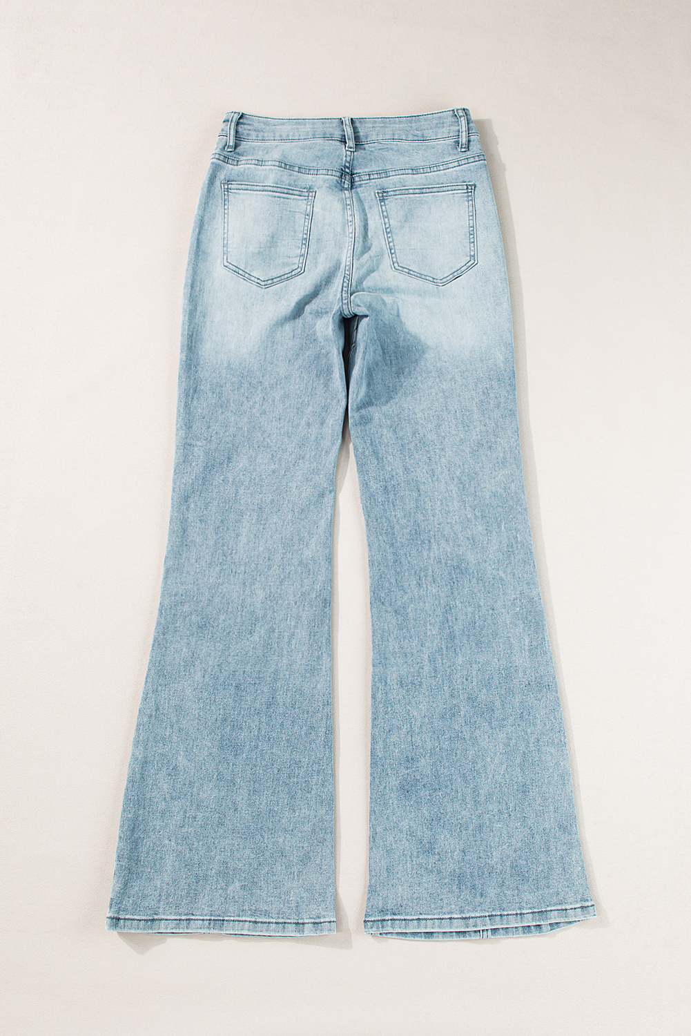 Dusk Blue Acid Wash Extra Wide Leg High Waist Long Jeans - Image 4