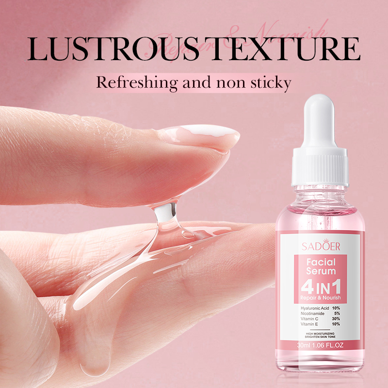 4 in 1 Hyaluronic Acid + Nicotinamide + Vitamin C+E Face Serum - Image 4