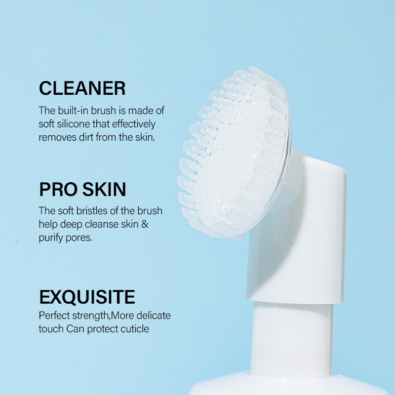 Natural Organic Foaming Acne Face Wash Moisturizing Deep Cleansing Mousse Exfoliating Bubble Facial Cleanser with Brush - Image 4