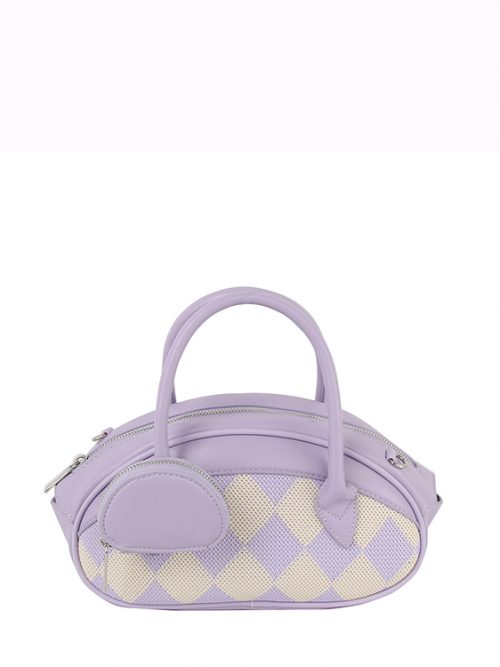 Argyle Top Handle Detail Oval Handbag