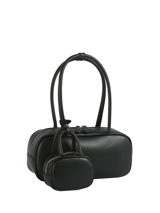 Boston Leather Shoulder Bag W/ Mini Matching Bag - Image 3