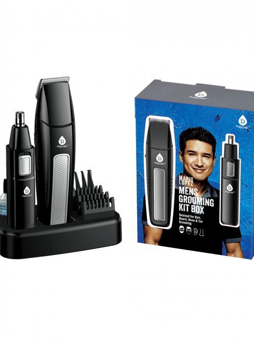 Mario Lopez Mens Grooming Kit , Designed for Hair, Beard, Nose & Ear Grooming, 10 Piece Grooming Kit