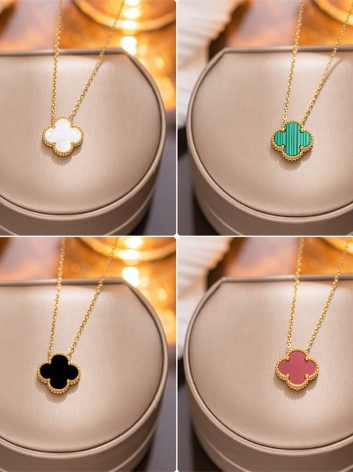 Non-Fading Double-Sided Four-Leaf Clover Necklace for Women