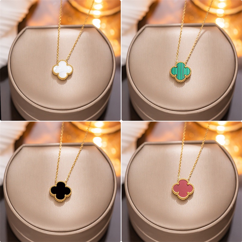 Non-Fading Double-Sided Four-Leaf Clover Necklace for Women