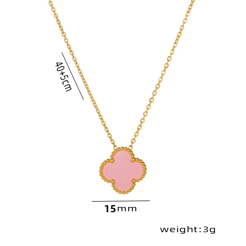 Non-Fading Double-Sided Four-Leaf Clover Necklace for Women - Image 7